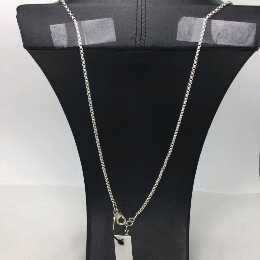 NWT Chico's Vintage Key Pendant Long Box Chain Necklace 32" - Picture 3 of 5